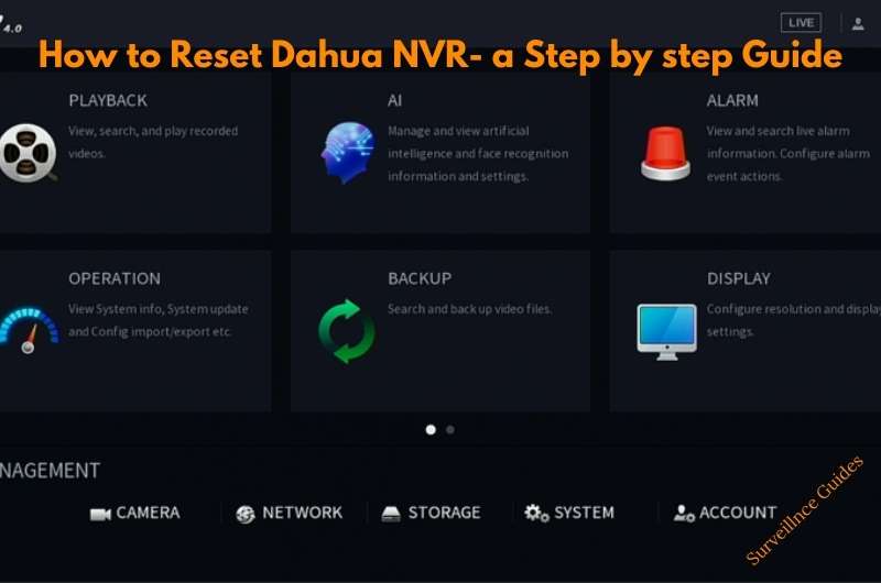 Dahua NVR Factory Reset
