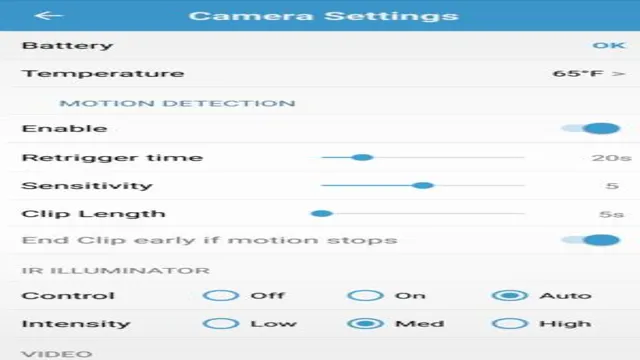 blink camera settings explained