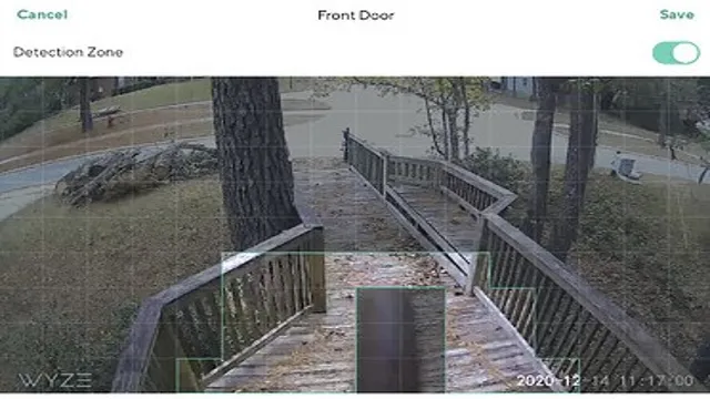 wyze cam detection zone