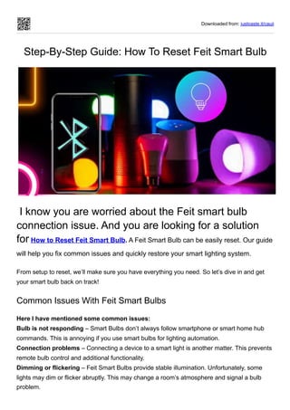 How to Reset Feit Smart Bulb