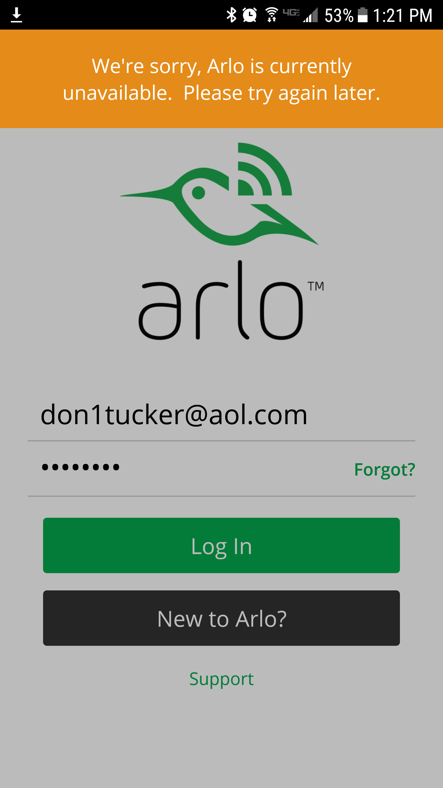 Arlo Sign in