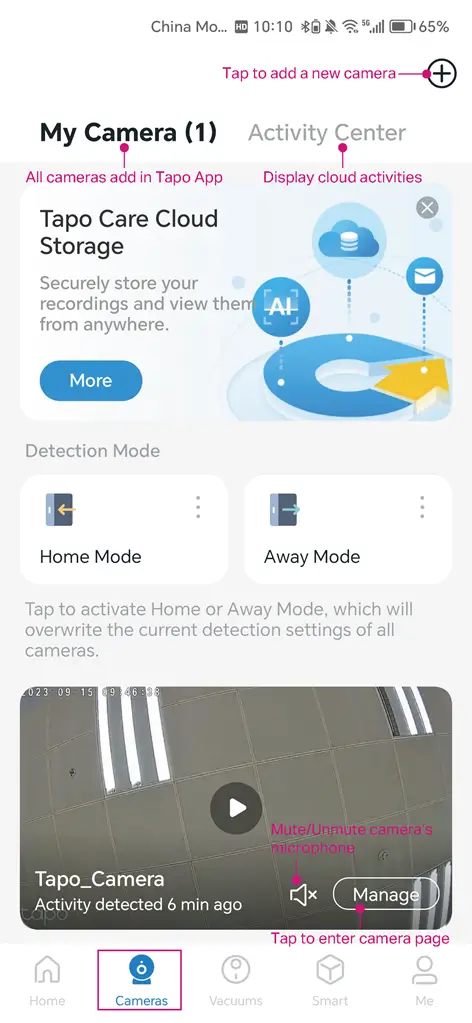 Tapo Camera App