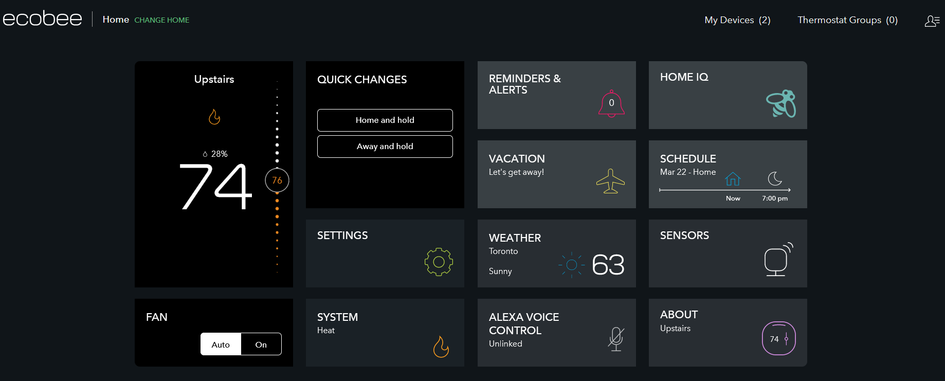 Does.Ecobee.Home Iq Account for Multiple Zones