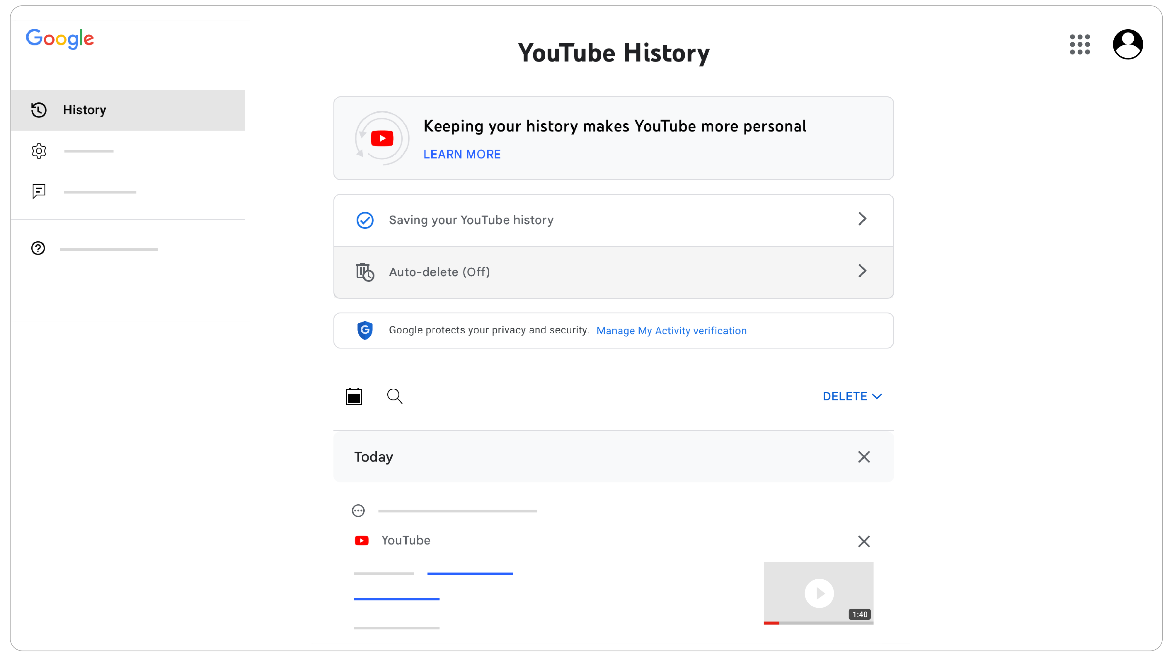 How to Delete the History from Youtube