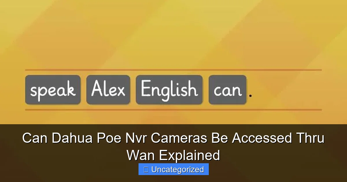 Can Dahua Poe Nvr Cameras Be Accessed Thru Wan Explained