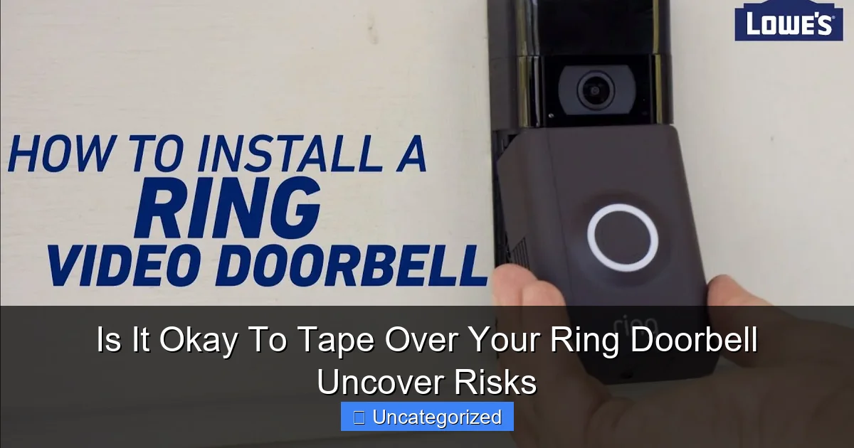 Is It Okay To Tape Over Your Ring Doorbell Uncover Risks