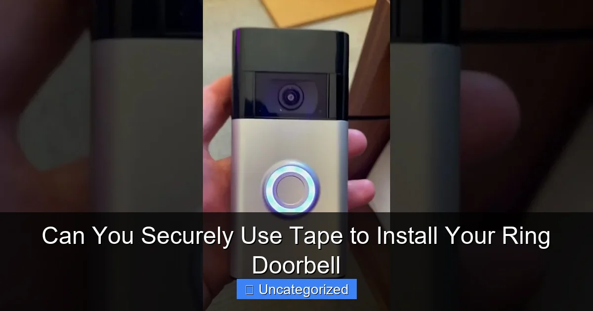 Can You Securely Use Tape to Install Your Ring Doorbell