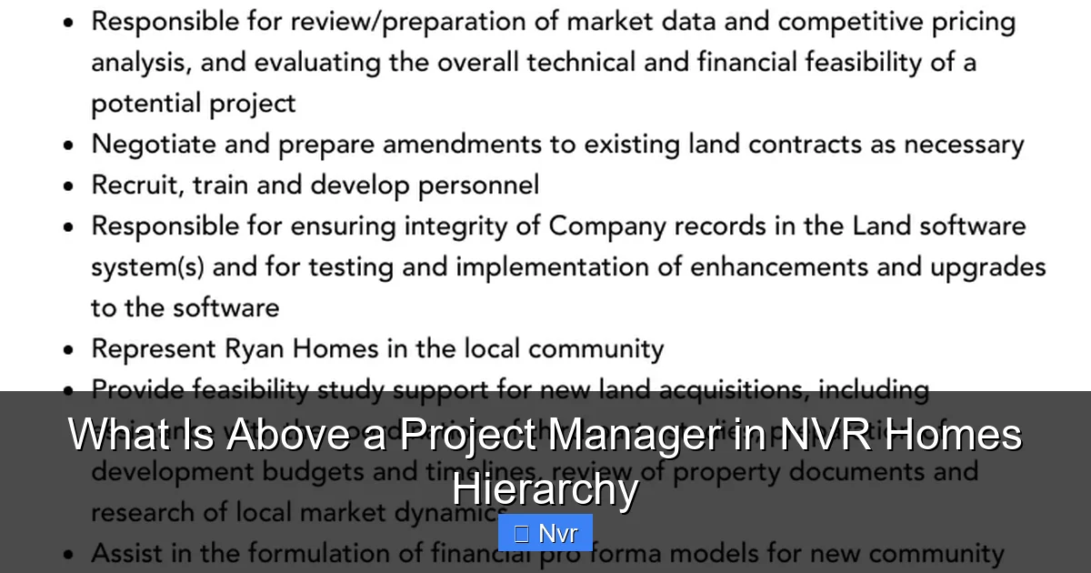 What Is Above a Project Manager in NVR Homes Hierarchy - content1 visual guide