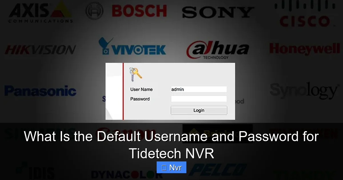 What Is the Default Username and Password for Tidetech NVR - content1 visual guide