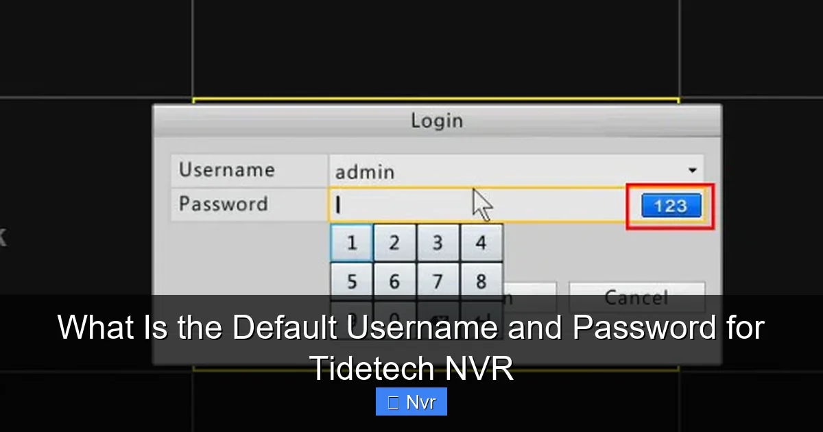 What Is the Default Username and Password for Tidetech NVR - content2 visual guide