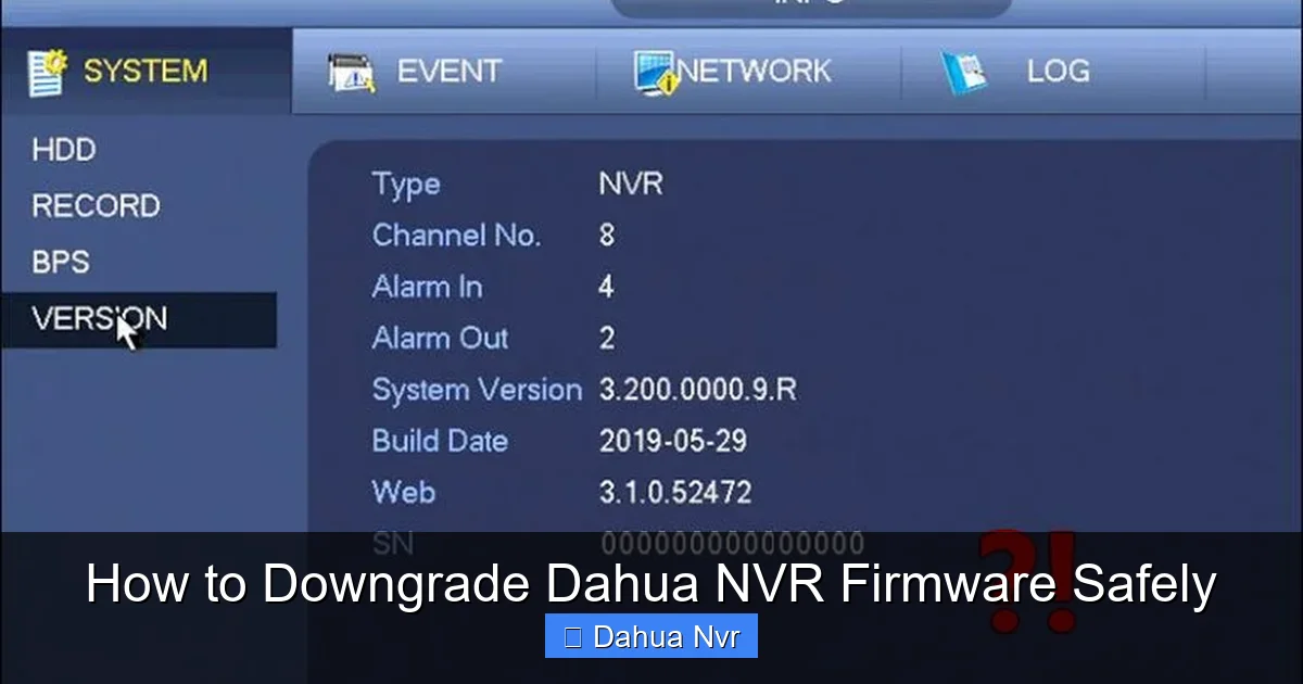 How to Downgrade Dahua NVR Firmware Safely - content1 visual guide