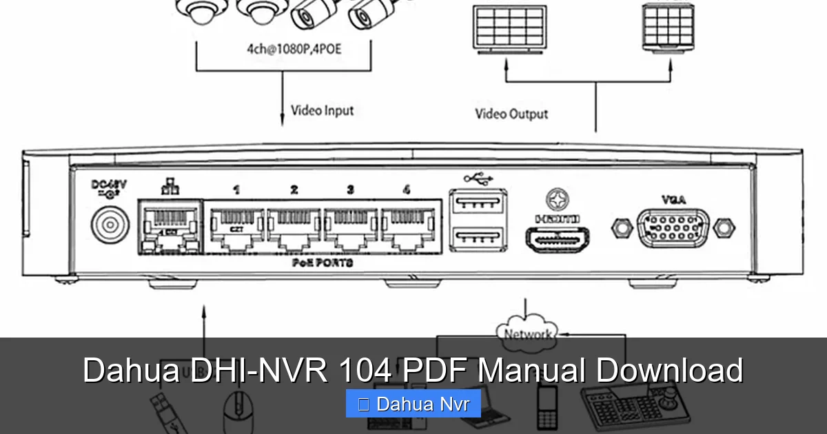 Featured image for Dahua DHI-NVR 104 PDF Manual Download