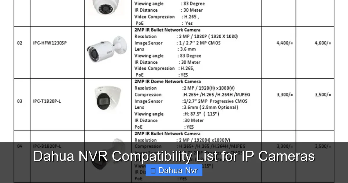 Featured image for Dahua NVR Compatibility List for IP Cameras