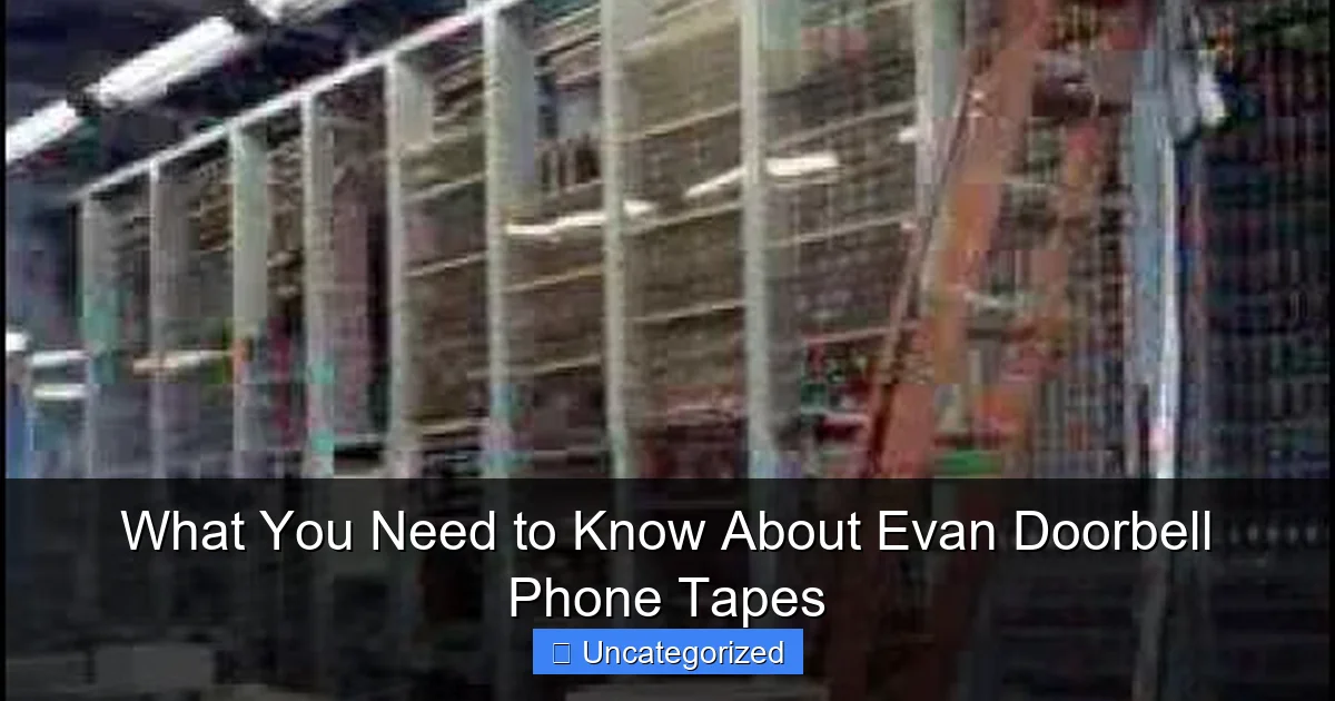 What You Need to Know About Evan Doorbell Phone Tapes