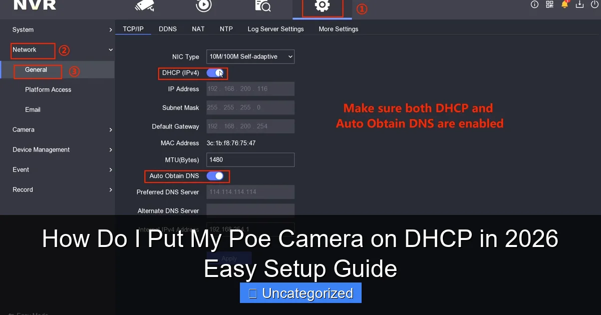 How Do I Put My Poe Camera on DHCP in 2026 Easy Setup Guide
