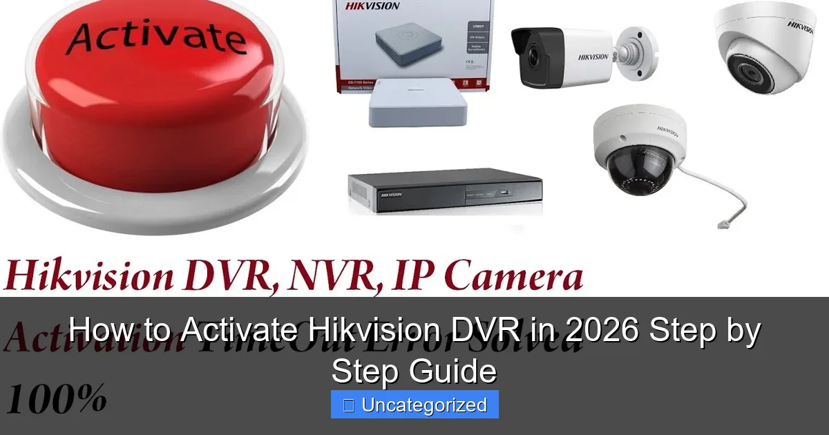 How to Activate Hikvision DVR in 2026 Step by Step Guide