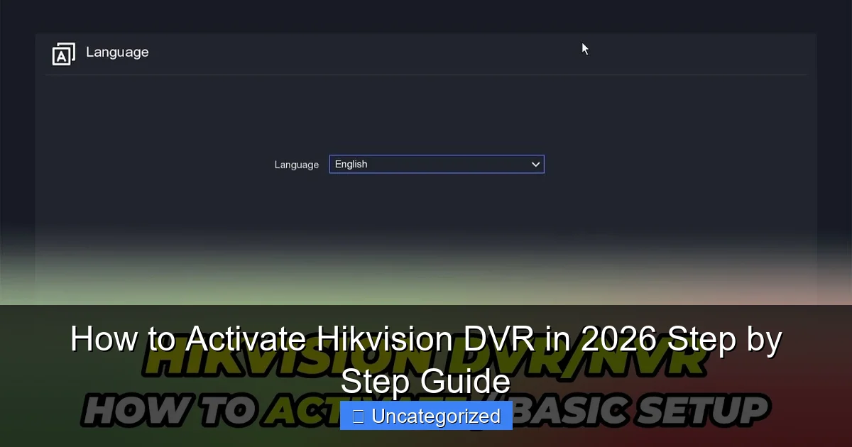 How to Activate Hikvision DVR in 2026 Step by Step Guide