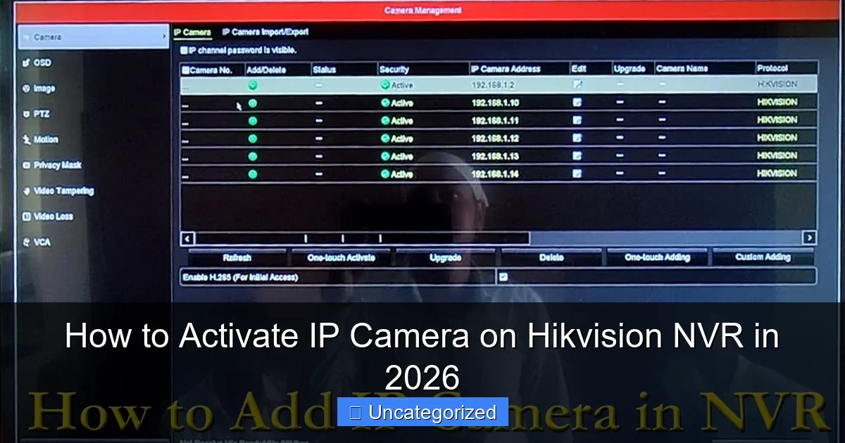 How to Activate IP Camera on Hikvision NVR in 2026