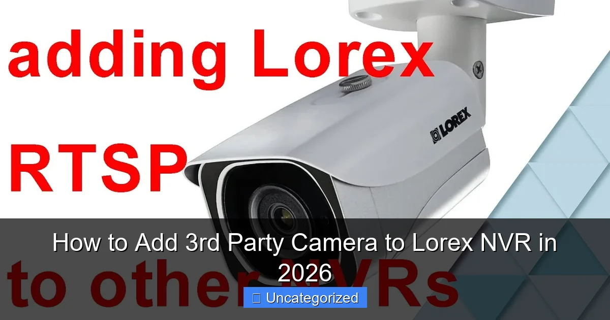 How to Add 3rd Party Camera to Lorex NVR in 2026