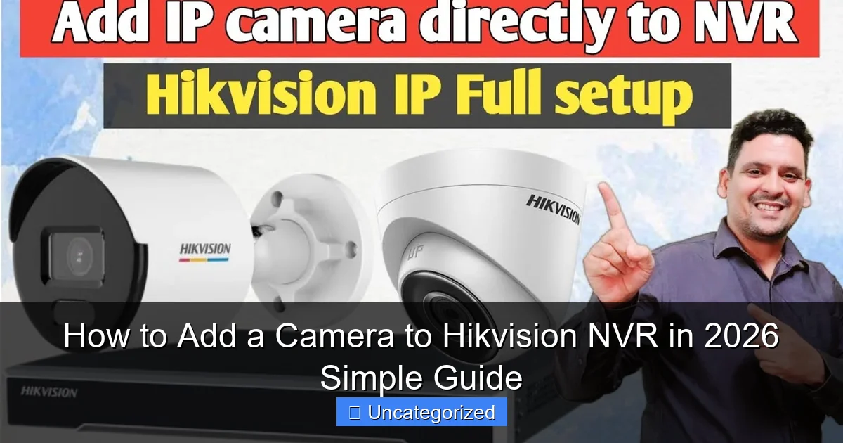 How to Add a Camera to Hikvision NVR in 2026 Simple Guide