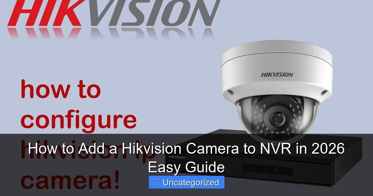How to Add a Hikvision Camera to NVR in 2026 Easy Guide