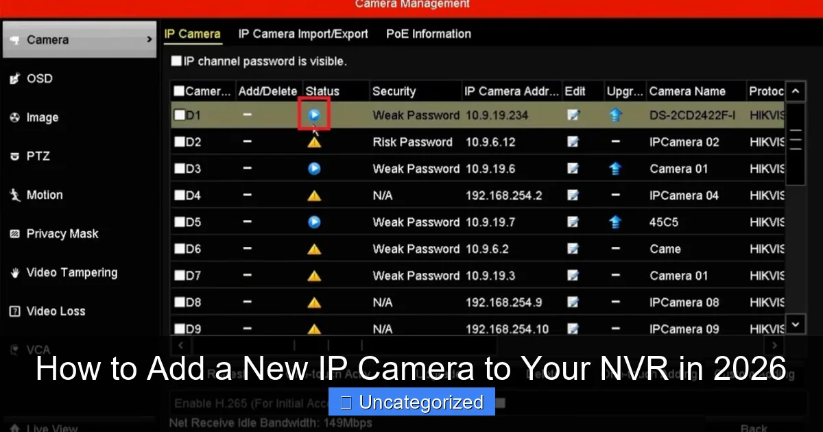 How to Add a New IP Camera to Your NVR in 2026