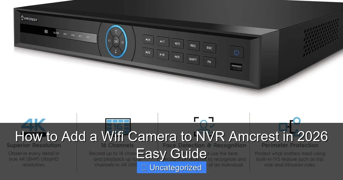 How to Add a Wifi Camera to NVR Amcrest in 2026 Easy Guide