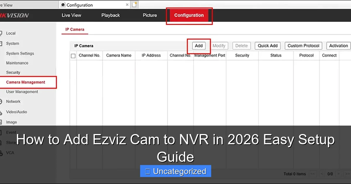 How to Add Ezviz Cam to NVR in 2026 Easy Setup Guide