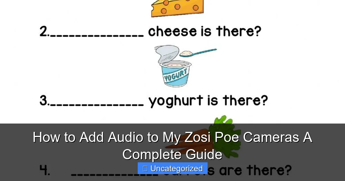 How to Add Audio to My Zosi Poe Cameras A Complete Guide
