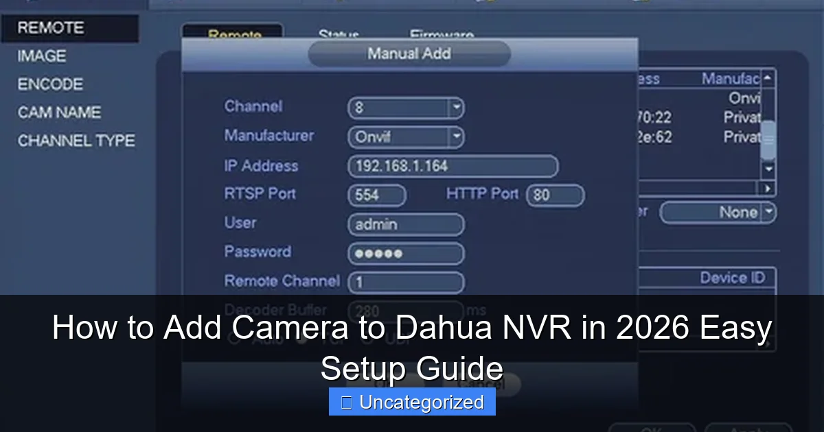 How to Add Camera to Dahua NVR in 2026 Easy Setup Guide