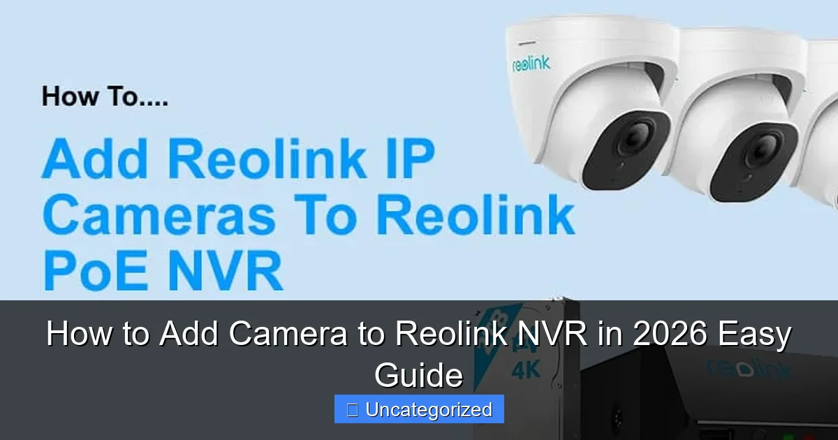 How to Add Camera to Reolink NVR in 2026 Easy Guide