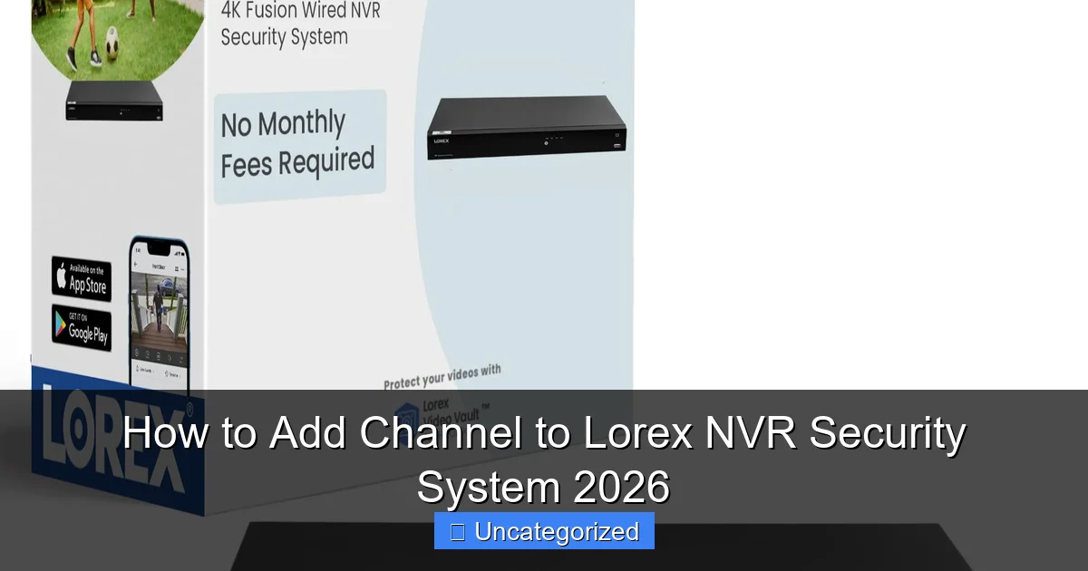 How to Add Channel to Lorex NVR Security System 2026