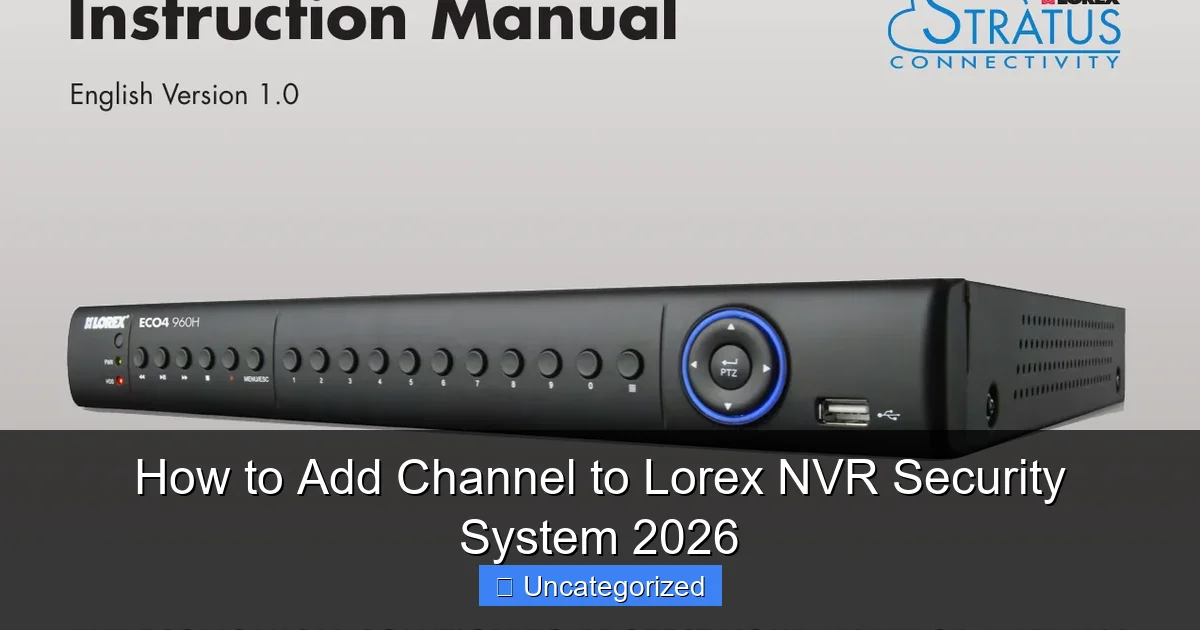 How to Add Channel to Lorex NVR Security System 2026