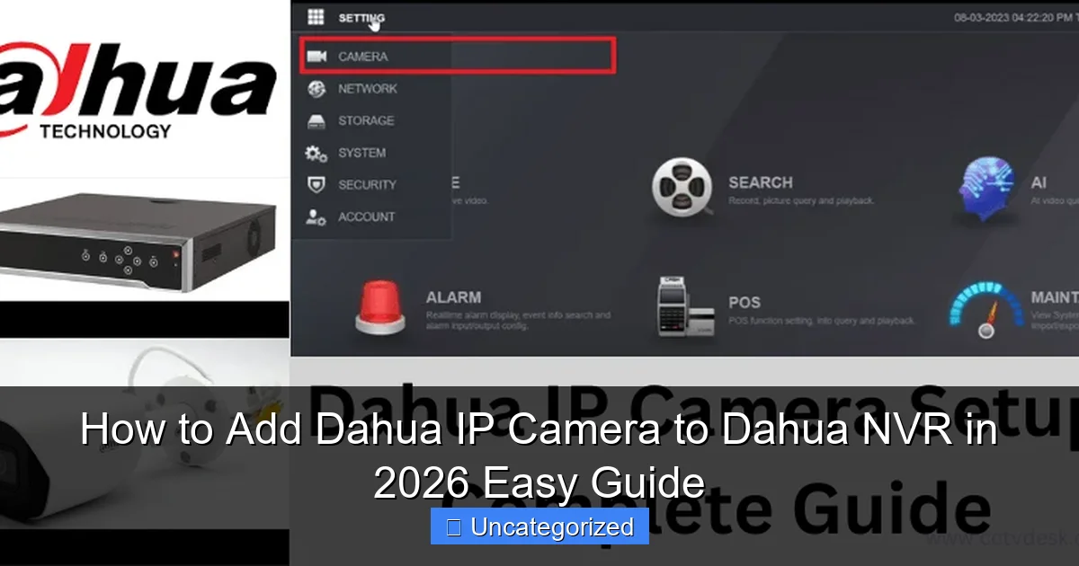 How to Add Dahua IP Camera to Dahua NVR in 2026 Easy Guide