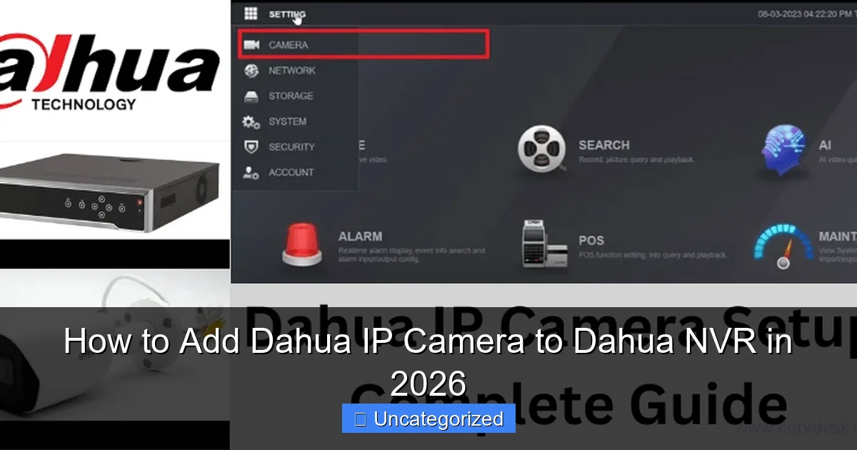 How to Add Dahua IP Camera to Dahua NVR in 2026