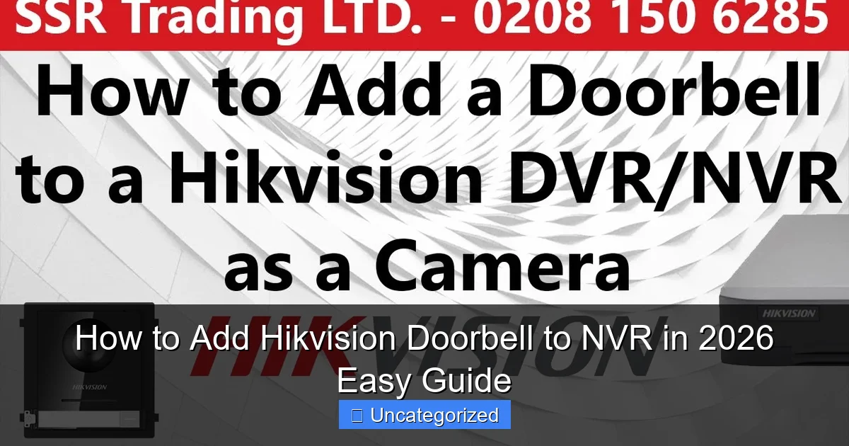 How to Add Hikvision Doorbell to NVR in 2026 Easy Guide