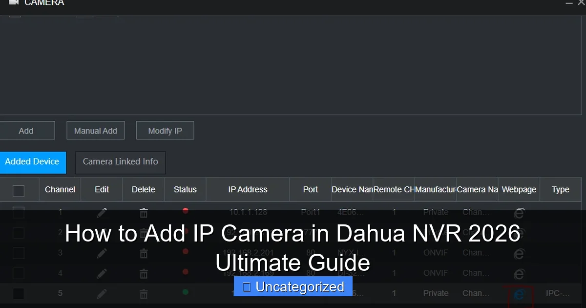 How to Add IP Camera in Dahua NVR 2026 Ultimate Guide