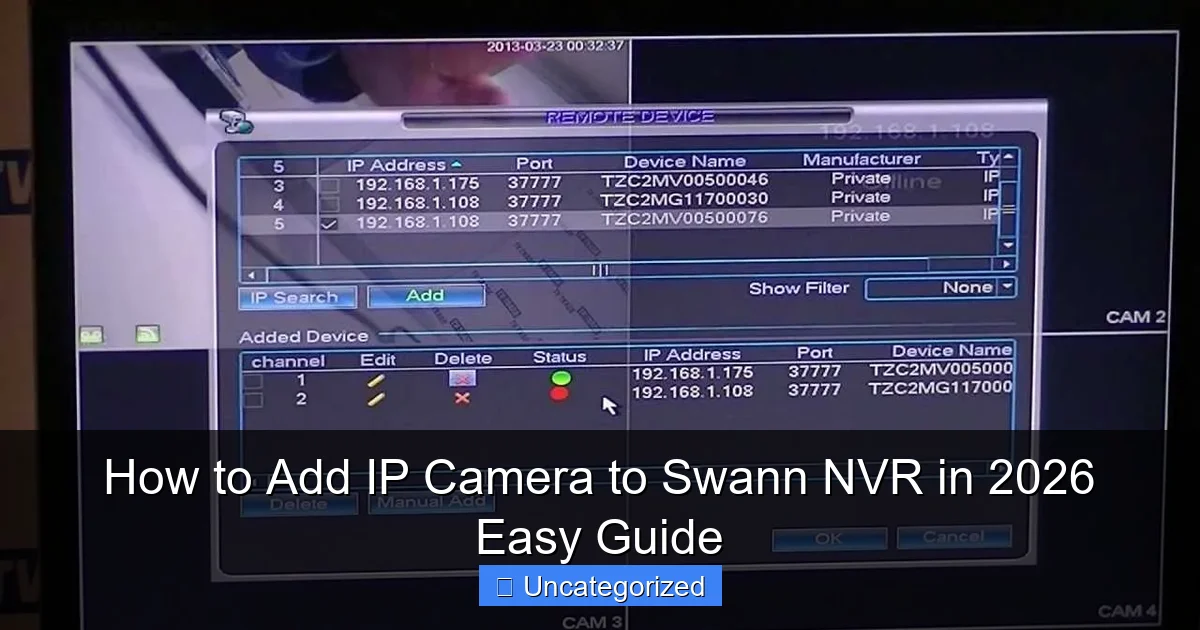 How to Add IP Camera to Swann NVR in 2026 Easy Guide