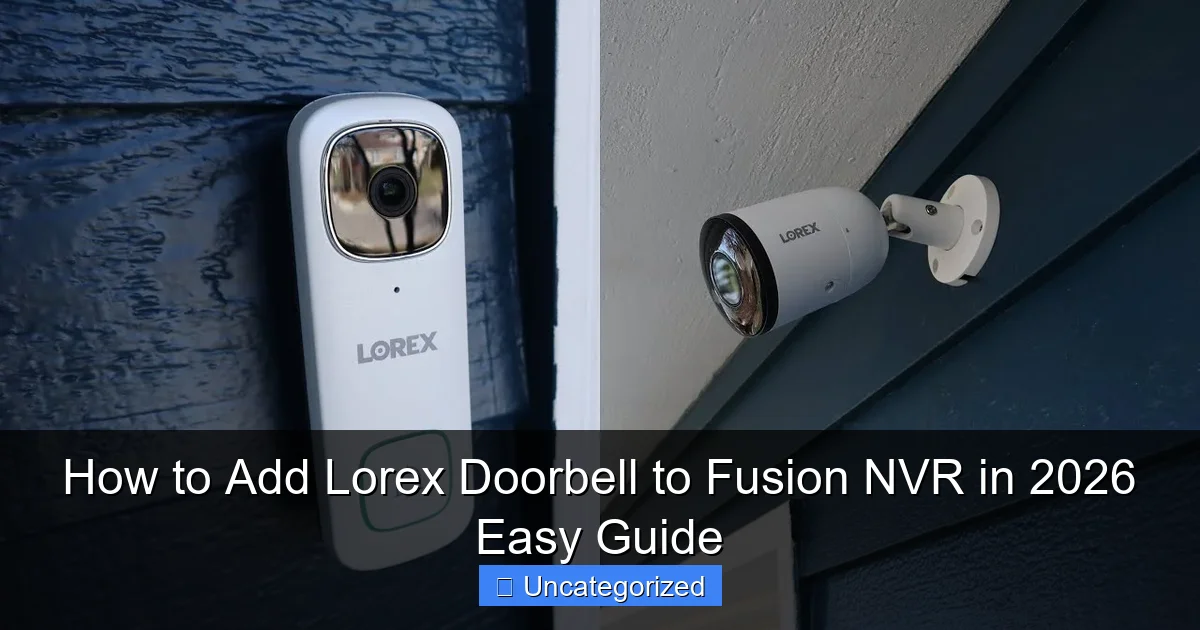 How to Add Lorex Doorbell to Fusion NVR in 2026 Easy Guide