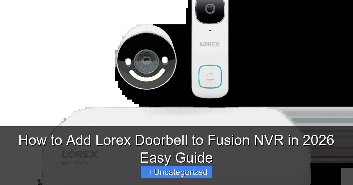 How to Add Lorex Doorbell to Fusion NVR in 2026 Easy Guide