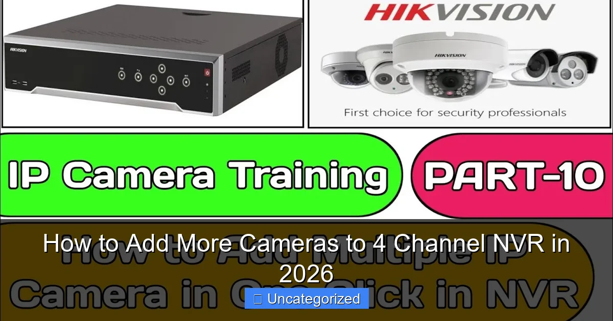 How to Add More Cameras to 4 Channel NVR in 2026