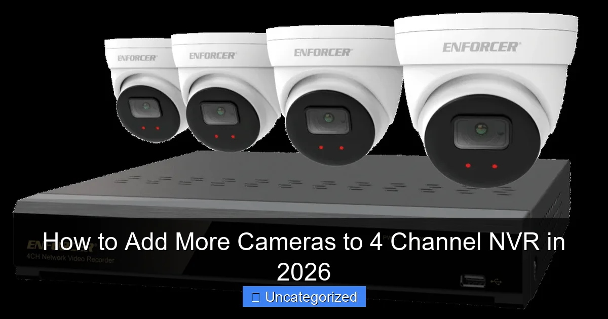How to Add More Cameras to 4 Channel NVR in 2026