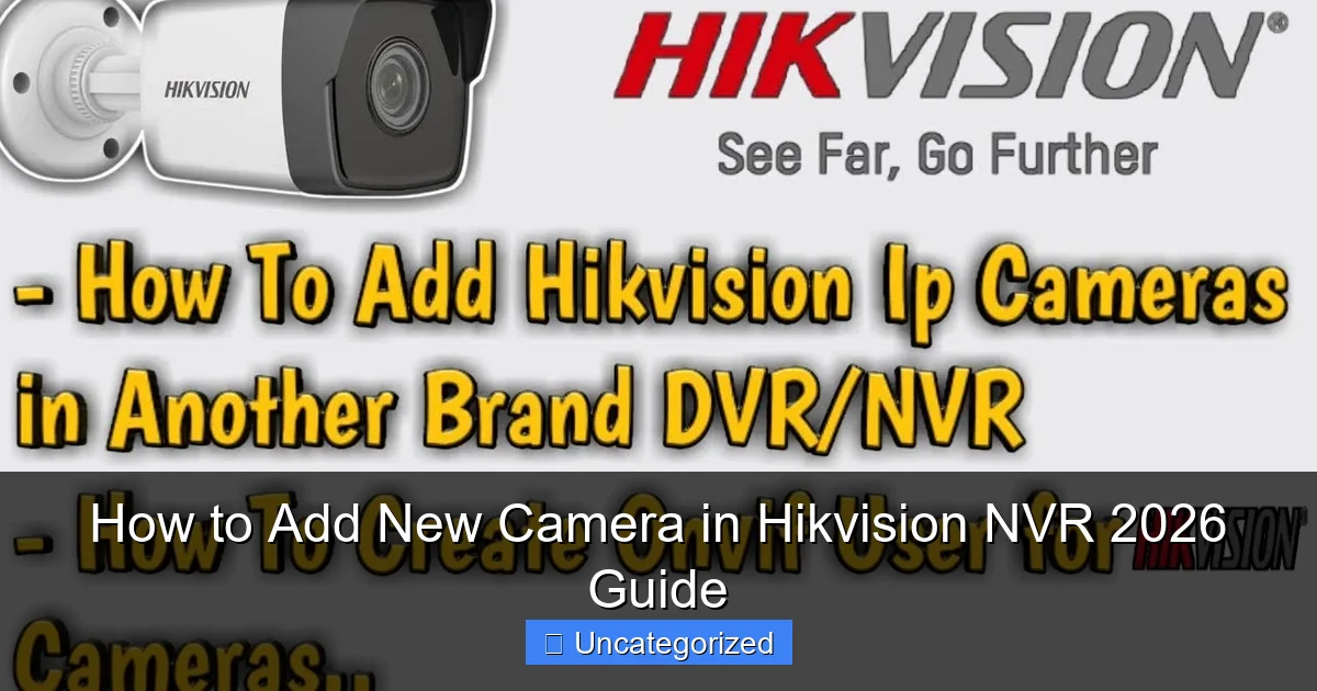 How to Add New Camera in Hikvision NVR 2026 Guide