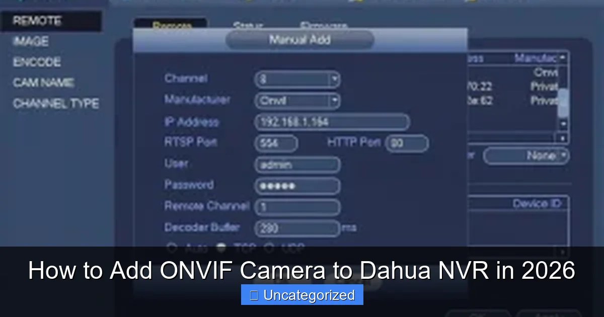 How to Add ONVIF Camera to Dahua NVR in 2026