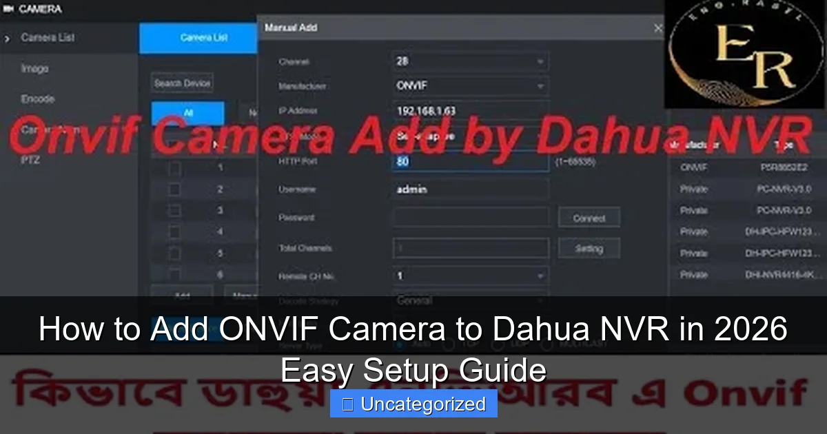 How to Add ONVIF Camera to Dahua NVR in 2026 Easy Setup Guide