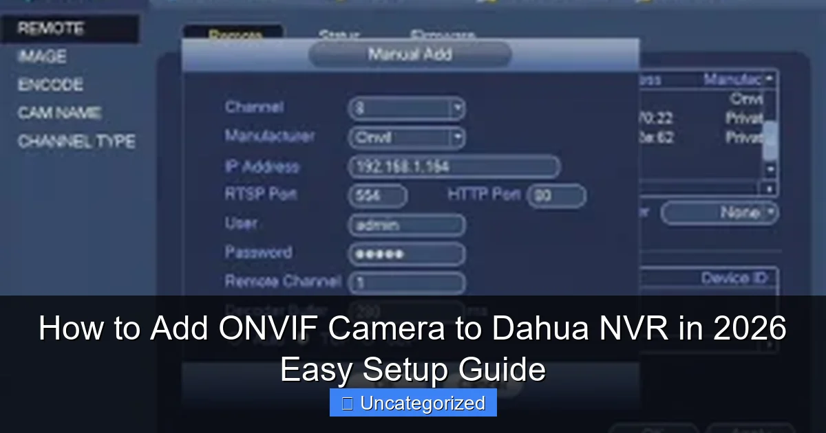 How to Add ONVIF Camera to Dahua NVR in 2026 Easy Setup Guide
