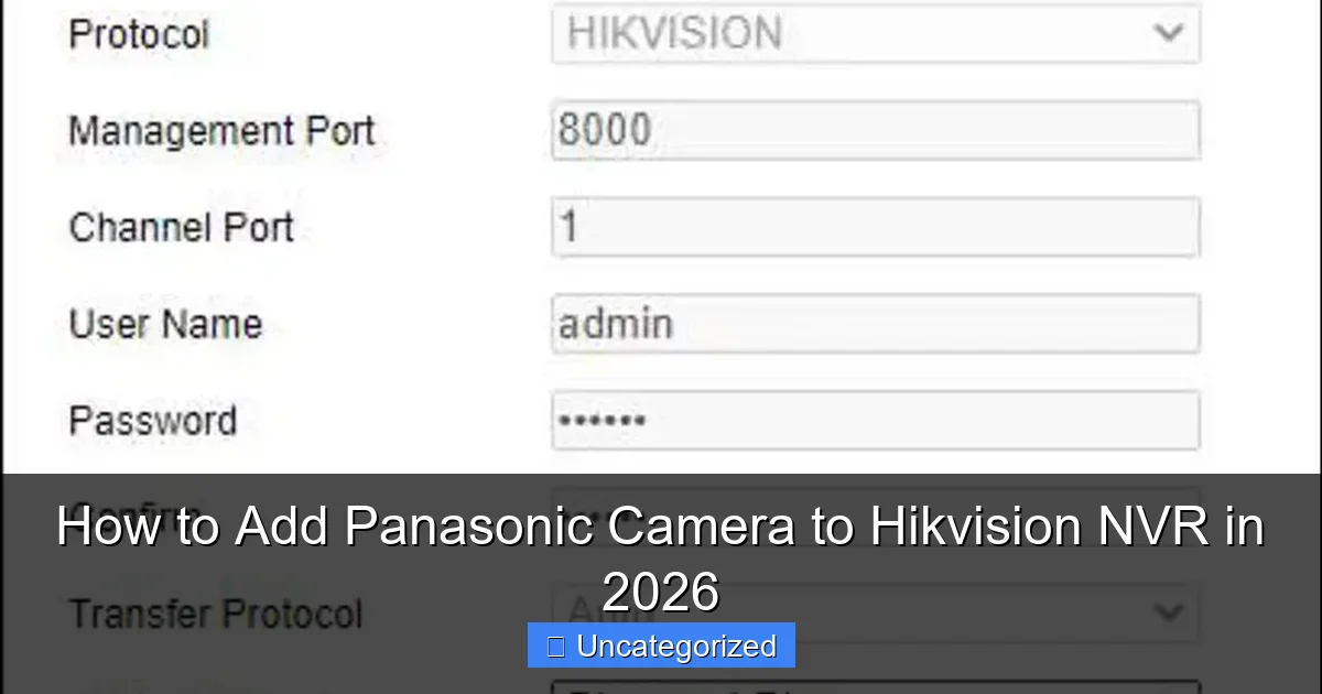 How to Add Panasonic Camera to Hikvision NVR in 2026