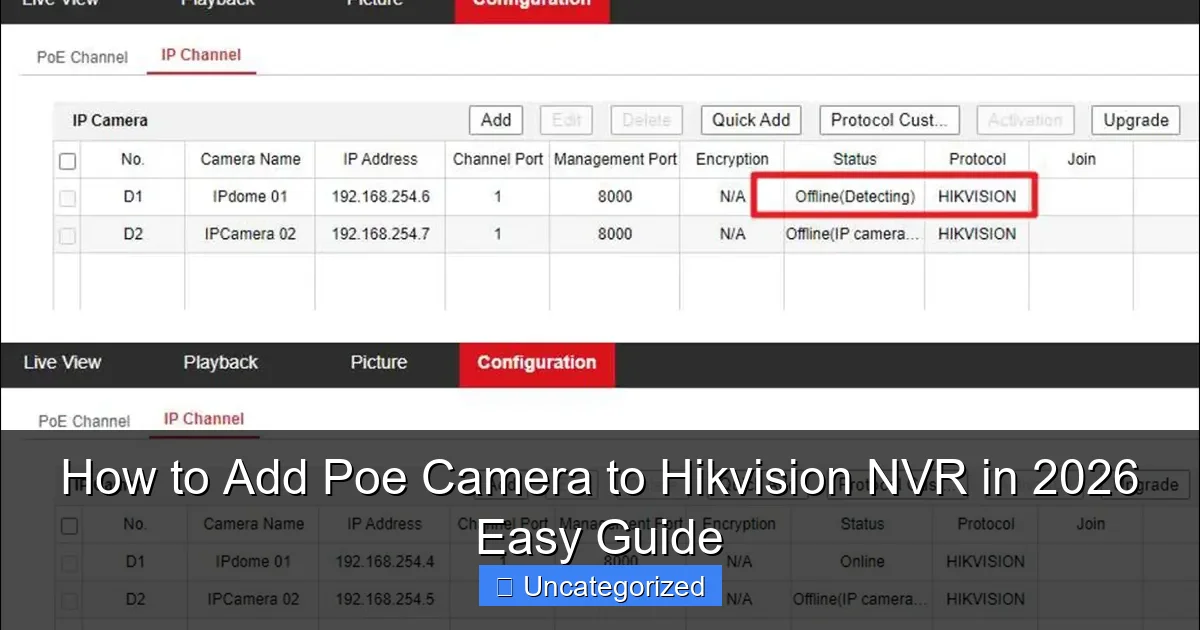 How to Add Poe Camera to Hikvision NVR in 2026 Easy Guide