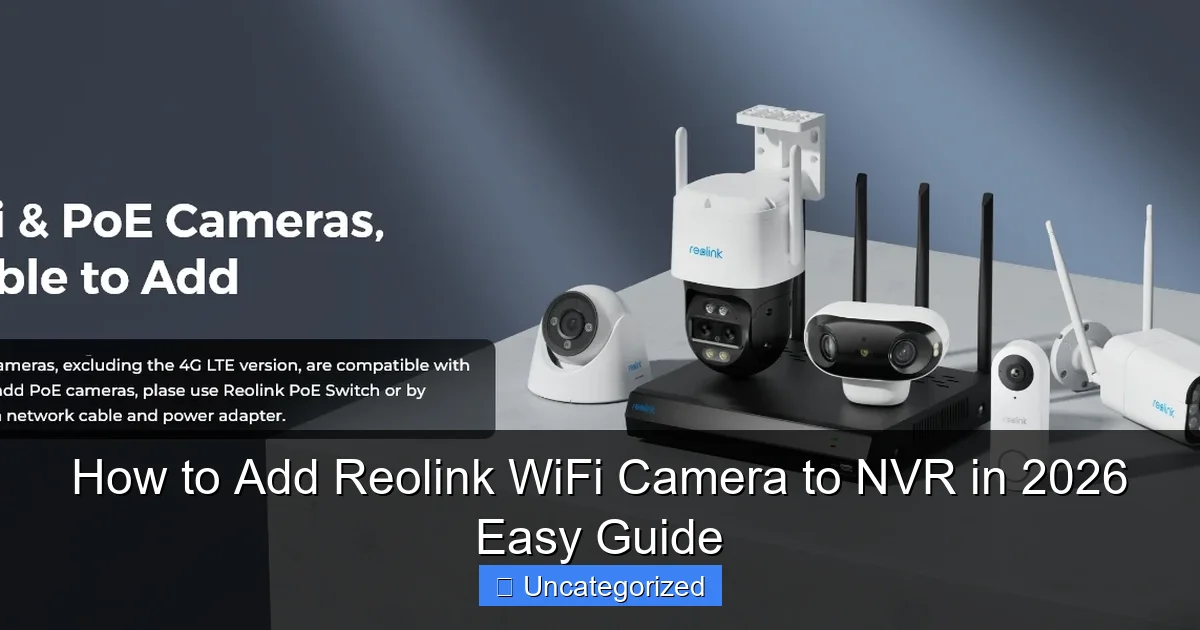 How to Add Reolink WiFi Camera to NVR in 2026 Easy Guide