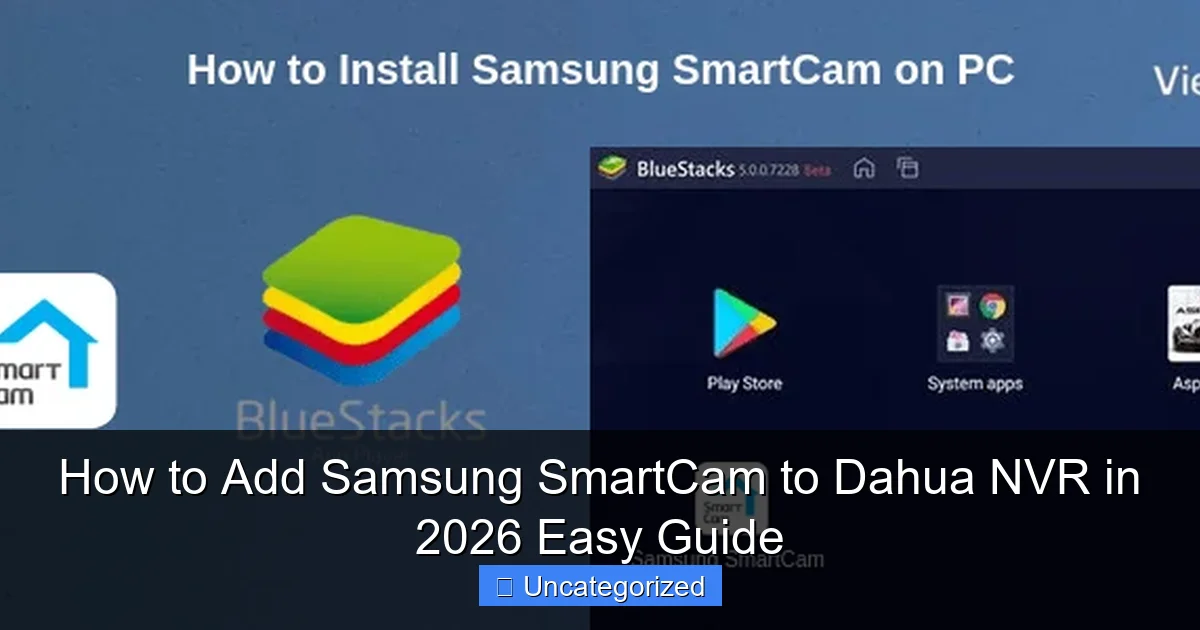 How to Add Samsung SmartCam to Dahua NVR in 2026 Easy Guide
